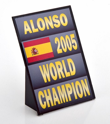 Pitboard World Champion 2005 Alonso