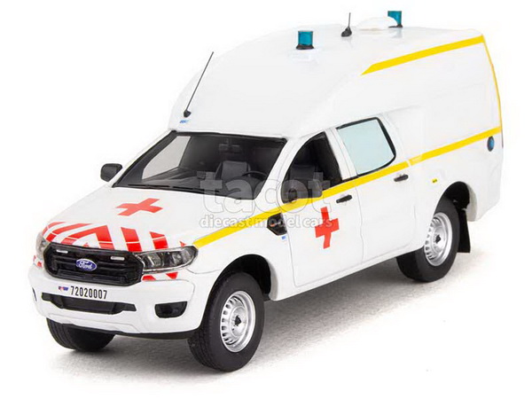 Ford Ranger BSE Ambulance Militaire White/Red Cross - white (L.E.200pcs) AL-045 Модель 1:43