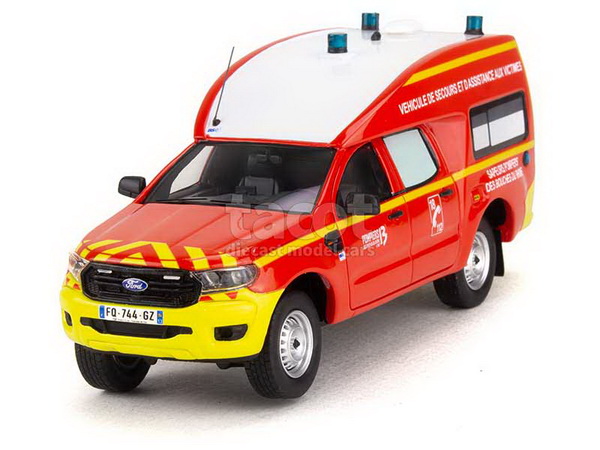 Модель 1:43 Ford Ranger BSE Ambulance Pompiers S.D.I.S. 13 Bouches du Rhône - red (L.E.325pcs)