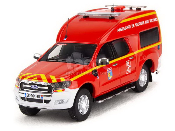 ford ranger bse ambulance pompiers s.d.i.s. 65 hautes pyrénnées (l.e.325 pcs) AL-050 Модель 1:43