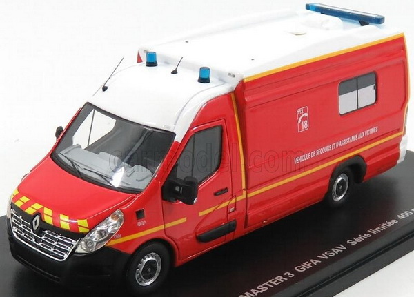 renault master van gifa vsav vehicule de secours et d'assistance aux victimes sapeurs pompier (l.e.400pcs) ALERTE0073 Модель 1:43