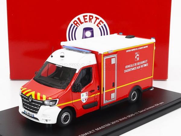 Renault Master Van WAS Sdis 17 Vehicule De Secours Et D'assistance Aux Victimes Ambulance Sapeurs Pompier (L.E.250pcs) ALERTE0142 Модель 1:43