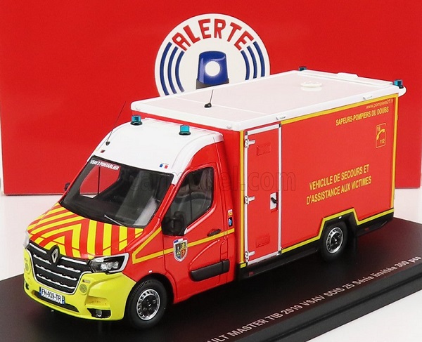 renault master van vsav sdis 25 vehicule de secours et d'assistance aux victimes sapeurs pompier 2019 ALERTE0115 Модель 1:43