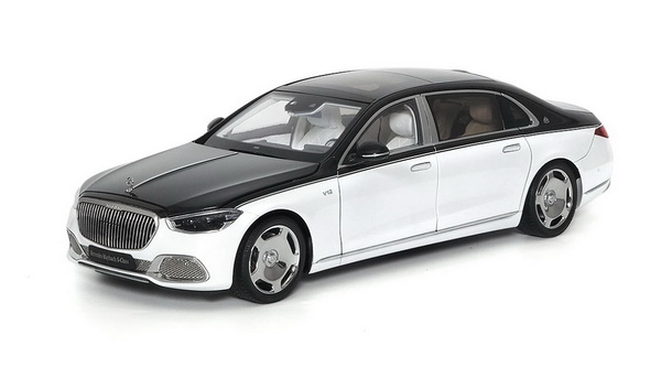 Модель 1:18 Mercedes-Maybach S680 - 2021 - Obsidian Black/White