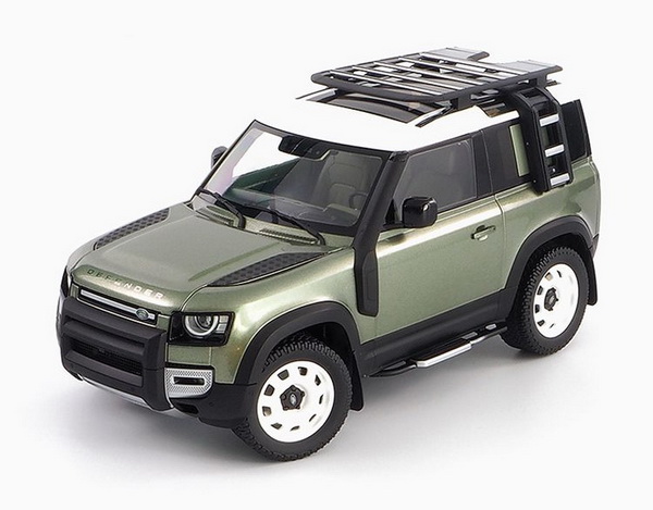 Land Rover Defender 90 with roof pack - pangea green/white ALM810704 Модель 1:18