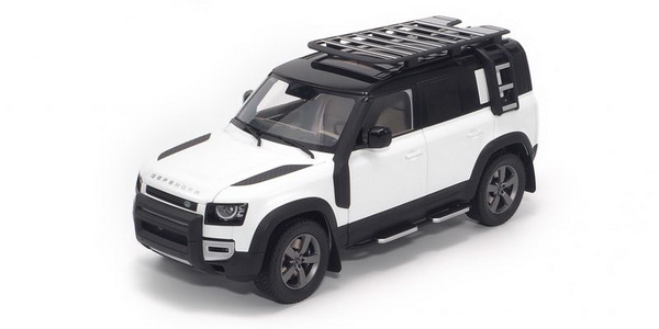 Модель 1:18 Land Rover Defender 110 - white/black