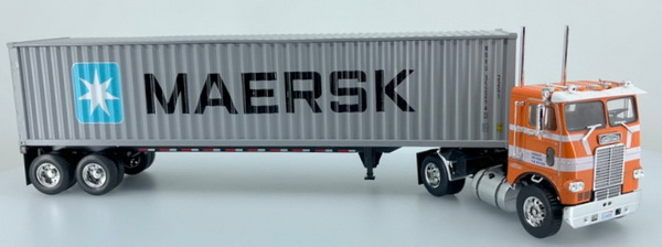 Модель 1:43 Freightliner COE Day Cab w/Maersk Dry Goods Container 1979