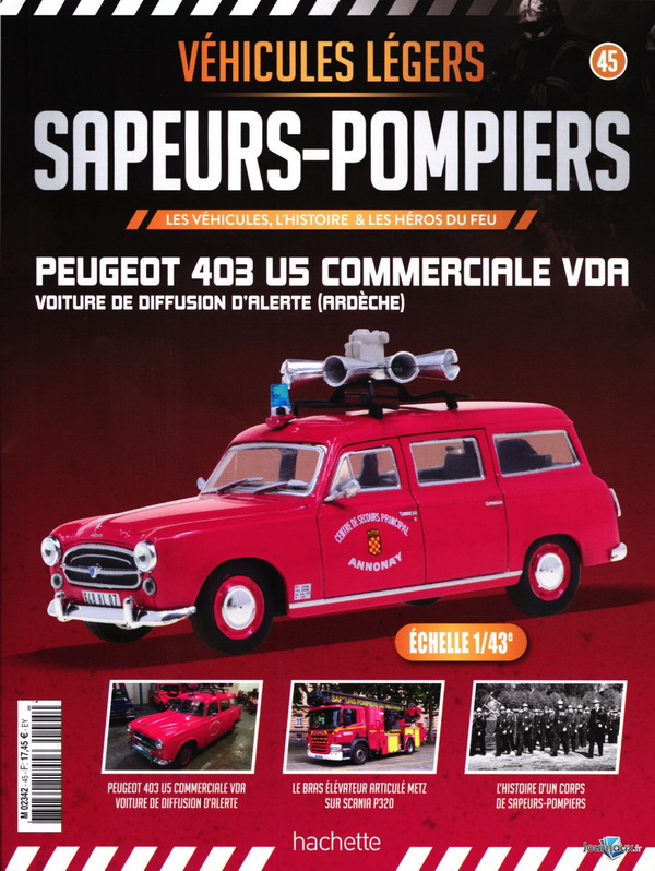 Peugeot 403 U5 commerciale VDA - Voiture de diffusion d'alerte (Ardèche) M2342-45 Модель 1:43