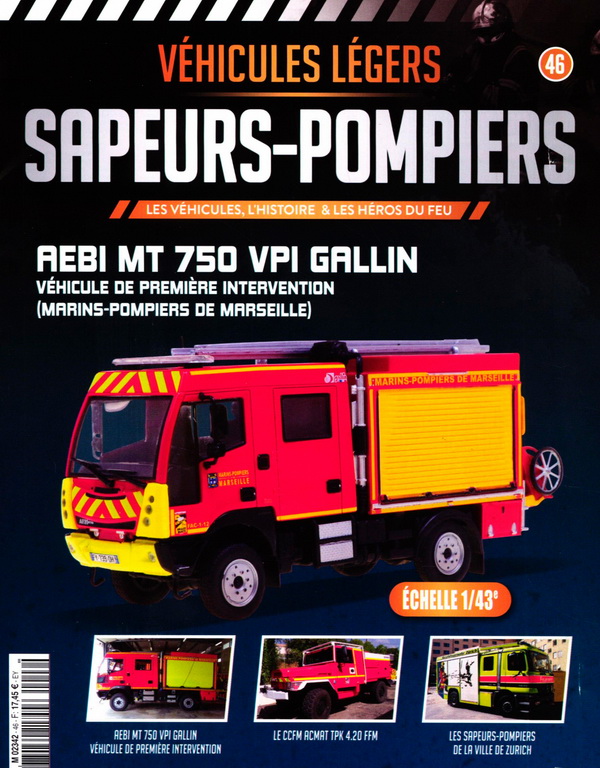 Модель 1:43 AEBI MT 750 VPI Gallin Camion Marins Sapeurs-Pompiers Marseille