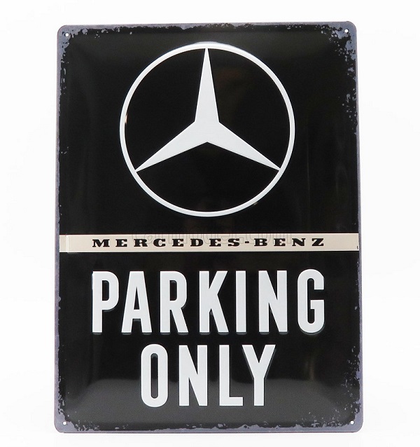3D Metal Plate - Mercedes-Benz Parking Only (Largh.Width cm.30 X Alt.Height cm.40)