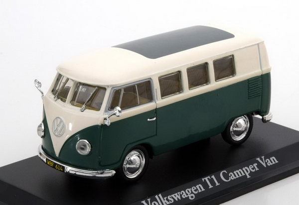 volkswagen t1 bus camper - dark green/beige A71129 Модель 1:43