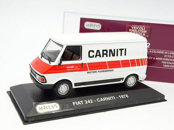 fiat 242 "carniti" 1978 white/red AF085 Модель 1:43