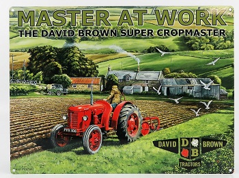 Модель 1:1 Metal Plate - MASTER AT WORK THE DAVID BROWN SUPER CROPMASTER (Largh.Width cm.30 X Alt.Height cm.20)