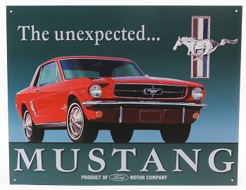 Metal Plate - Ford Mustang THE UNEXPECTED (Largh.Width cm.41 X Alt.Height cm.32)