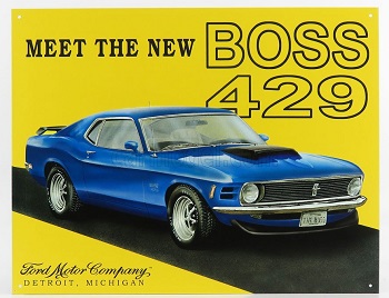 Модель 1:1 Metal Plate - Ford Mustang BOSS 429 (Largh.Width cm.41 X Alt.Height cm.32)