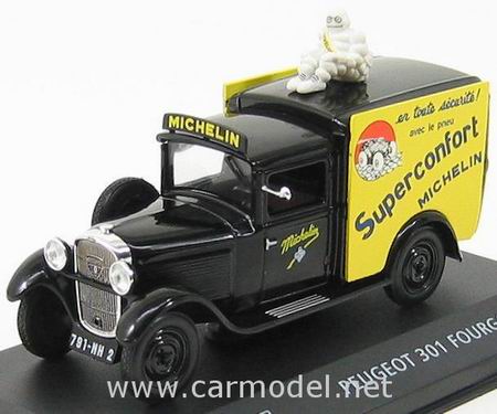 peugeot 301 van fourgon «superconfort michelin» - black/yellow FM33 Модель 1:43