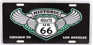 FUNNY METAL PLATE - ROUTE HISTORIC (cm.30 X Alt.HEIGHT cm.15)