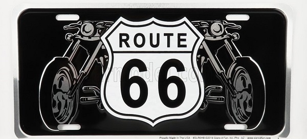 FUNNY METAL PLATE - ROUTE 66 BIKES (cm.30 X Alt.HEIGHT cm.15)