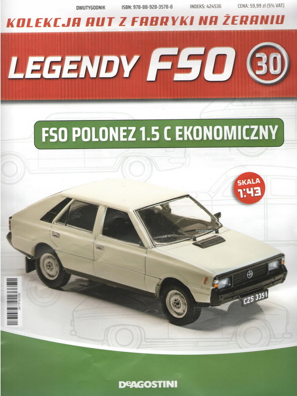 Модель 1:43 FSO Polonez 1,5 C Ekonomiczny Kultowe Legendy FSO 30 (без журнала)