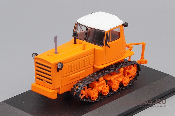 Модель 1:43 ДТ-75, Тракторы 12, оранжевый с белой крышей