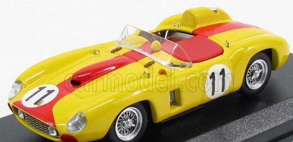 FERRARI 290mm 3.5l V12 Spider Team Equipe Nationale Belge N11 24h Le Mans (1957) J.Swaters - A.de Cagny, Yellow Red ART063/2 Модель 1:43
