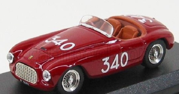 FERRARI 166mm Spider №340 Mille Miglia (1951) Castellotti - Rota, Red ART218 Модель 1:43