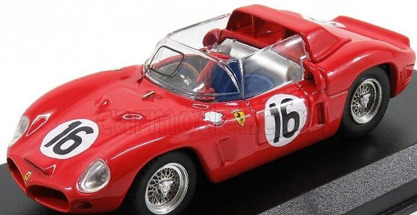 FERRARI Dino 268 Sp Ch. 0798 N16 24h Le Mans Test (1962) Rodriguez - Bandini - Parkes - Gendebien - Mairesse, red ART376 Модель 1:43