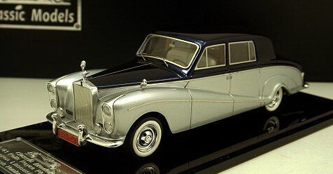 rolls-royce phantom v 1960 limousine chapron ，chassis 5lat4（blue / silver） CLM-003A Модель 1:43