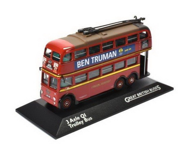 Модель 1:72 Q1 «London Transport» «Ben Truman» 3-axle Trolleybus - red