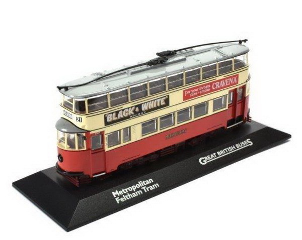 Модель 1:72 трамвай METROPOLITAN FELTHAM Tram 1931 Beige/Red