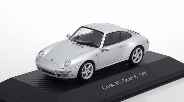 porsche 911 (993) carrera 4s coupe - silver 7114009 Модель 1:43