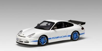 porsche 911 gt3 rs - white / blue stripe on two sides 60471 Модель 1:43