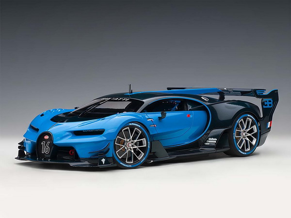 Модель 1:18 Bugatti Vision Gran Turismo - light blue race/blue carbon