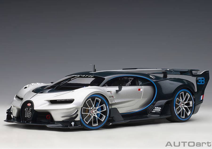 Модель 1:18 Bugatti Vision Gran Turismo - silver/black carbon