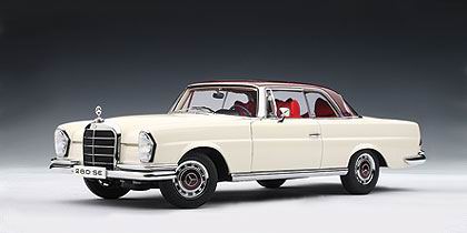 mercedes-benz 280se coupe - white/red roof 76287 Модель 1:18