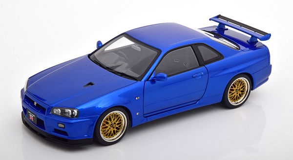 Модель 1:18 Nissan Skyline GT-R (R34) V-SPEC II NUR WITH BBS LM WHEELS - blue