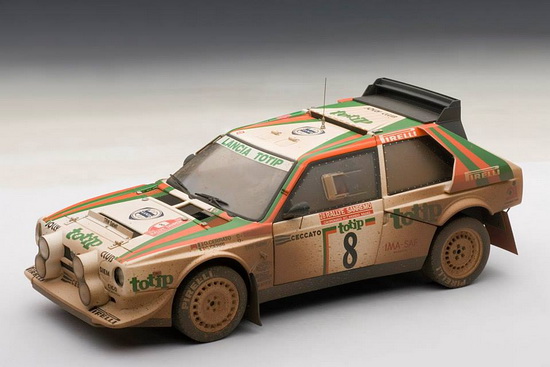 lancia s4 rally sanremo 1986 cerrato/cerri №8 (muddy finish) 88619 Модель 1:18