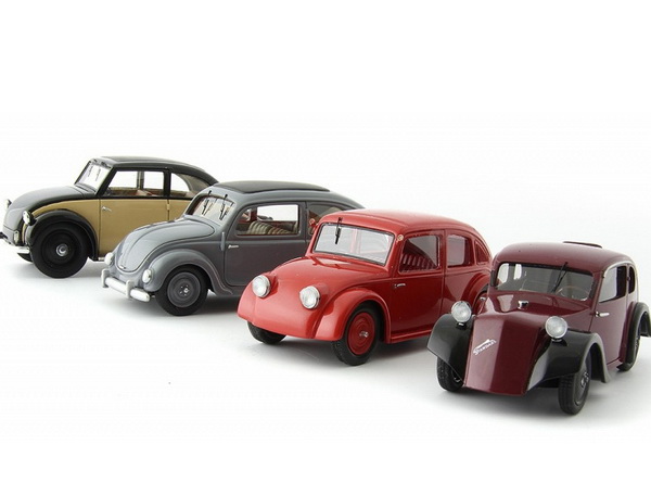autocult box «the road to people's car» 1931-34 - mercedes-benz w17; nsu typ32; tatra typ 570; superior (l.e.333pcs) ATC99000 Модель 1:43