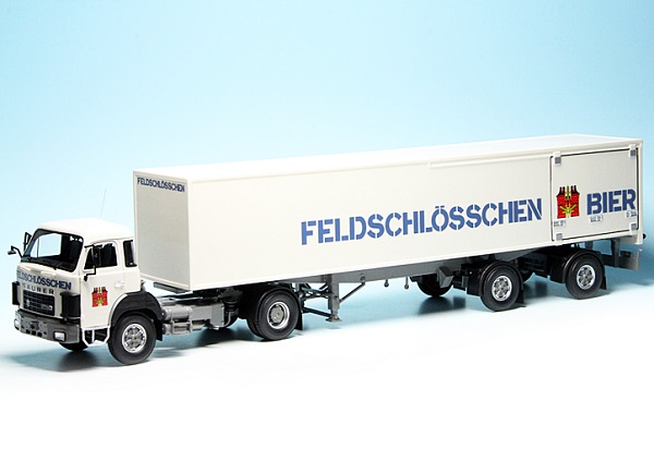 Saurer D330 B front steer box semitrailer (Schweiz) "Feldschlösschen Bier" ATC90158 Модель 1 43