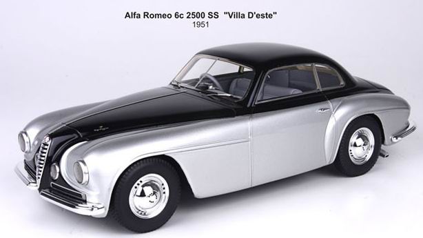 Модель 1:18 Alfa Romeo 6c 2500 SS «Villa d`Este» - silver/black (L.E.100pcs)