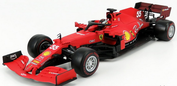Модель 1:18 Ferrari SF21 №55 (Carlos Sainz Jr.) (Специальное издание для CarModel; soft red wheels)
