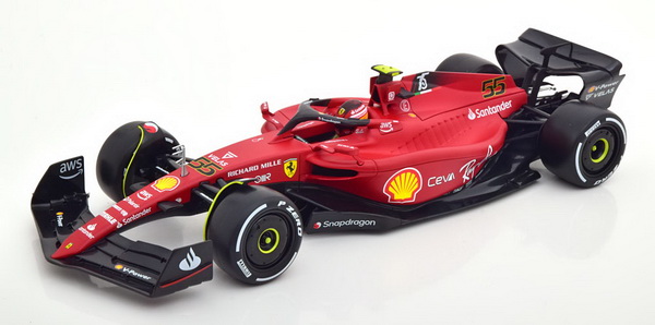 Модель 1:18 Ferrari F1-75 №55 Hard Tyres (Carlos Sainz)