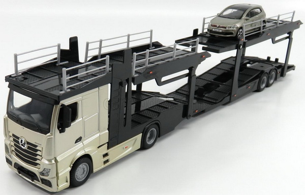 Модель 1:43 Mercedes-Benz Actros 2545 Truck Car Transporter (с моделью VW Polo V GTi)