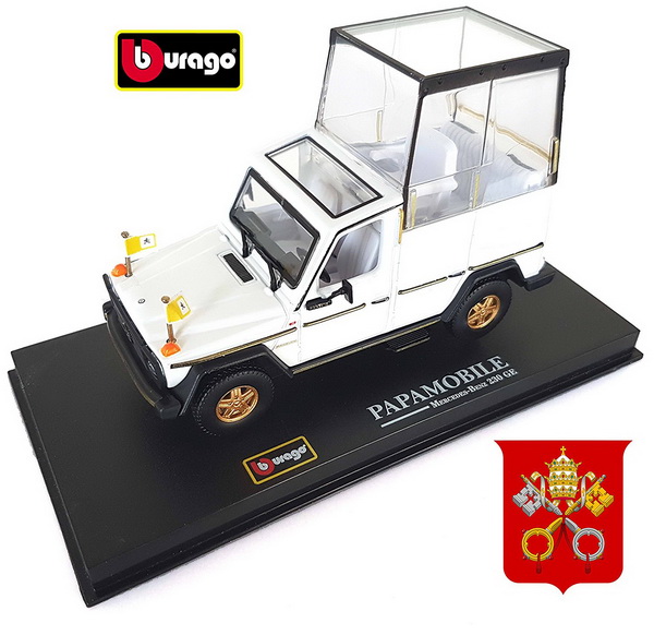 mercedes-benz g-class ge230 closed papamobile of pope giovanni paolo ii - white 31018 Модель 1:43