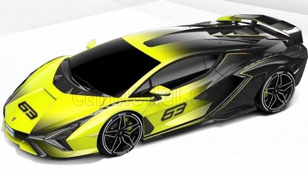Модель 1:18 Lamborghini Sian FKP 37 Hybrid №66 - yellow/black