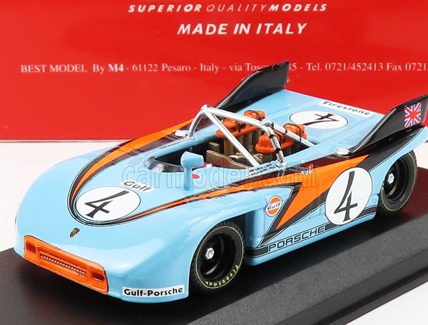 Модель 1:43 PORSCHE 908/3 Spider N 4 Targa Florio 1971 P.rodriguez - H.muller, Light Blue Orange