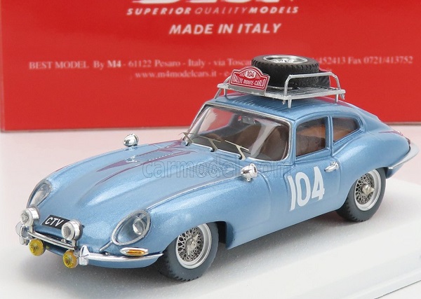 jaguar e-type coupe (night version) №104 rally montecarlo (1965) h.pinder - c.pollard, light blue BEST9711/2 Модель 1:43