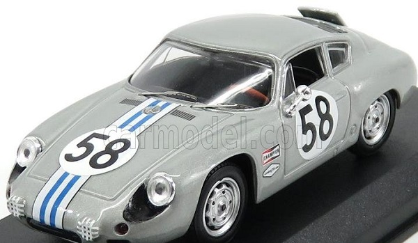 PORSCHE 356b Carrera Abarth Gtl №58 12h Sebring (1963) Cassel - Sesslar, Grey BEST9720 Модель 1:43