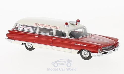 Модель 1:87 Buick Flxible Premier Ambulance - red/white