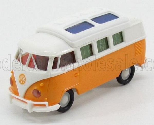 volkswagen t1b camping bus 1970, yellow white BRE31574 Модель 1:87